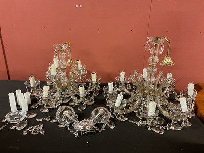 Lot 383 - Two decorative modern chandeliers with glass...