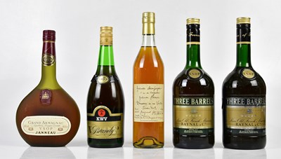 Lot 4088 - BRANDY; five bottles, including Grande...