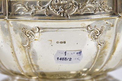 Lot 2142 - A sterling silver punch bowl with panelled...