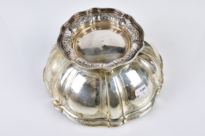 Lot 2142 - A sterling silver punch bowl with panelled...