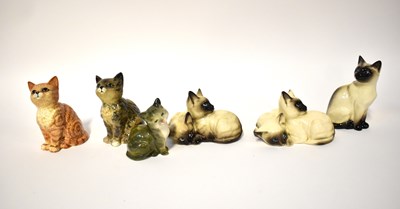 Lot 566 - BESWICK; various cats comprising 1887 seated...