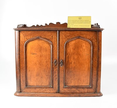 Lot 154 - An unusual oak coin collectors' cabinet with...