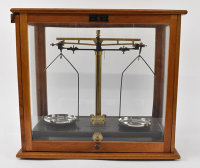 Lot 361 - GRIFFIN & TATLOCK; a pair of scientific scales...