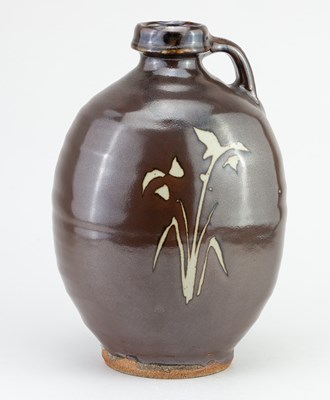 Lot 282 - MIKE DODD (born 1943); a flattened stoneware...