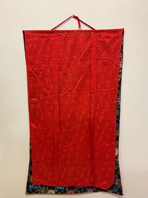Lot 103 - Two Thangkas, Tibetan silk brocade with...
