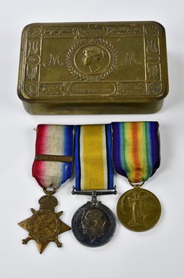 Lot 1615 - A WWI medal trio awarded to Private J Murray...