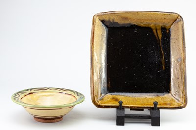 Lot 122 - CLIVE BOWEN (born 1943); a square slipware...