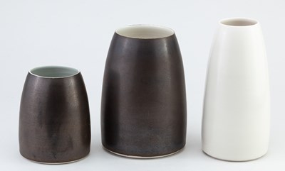 Lot 141 - DANIEL SMITH; a trio of porcelain vessels, two...