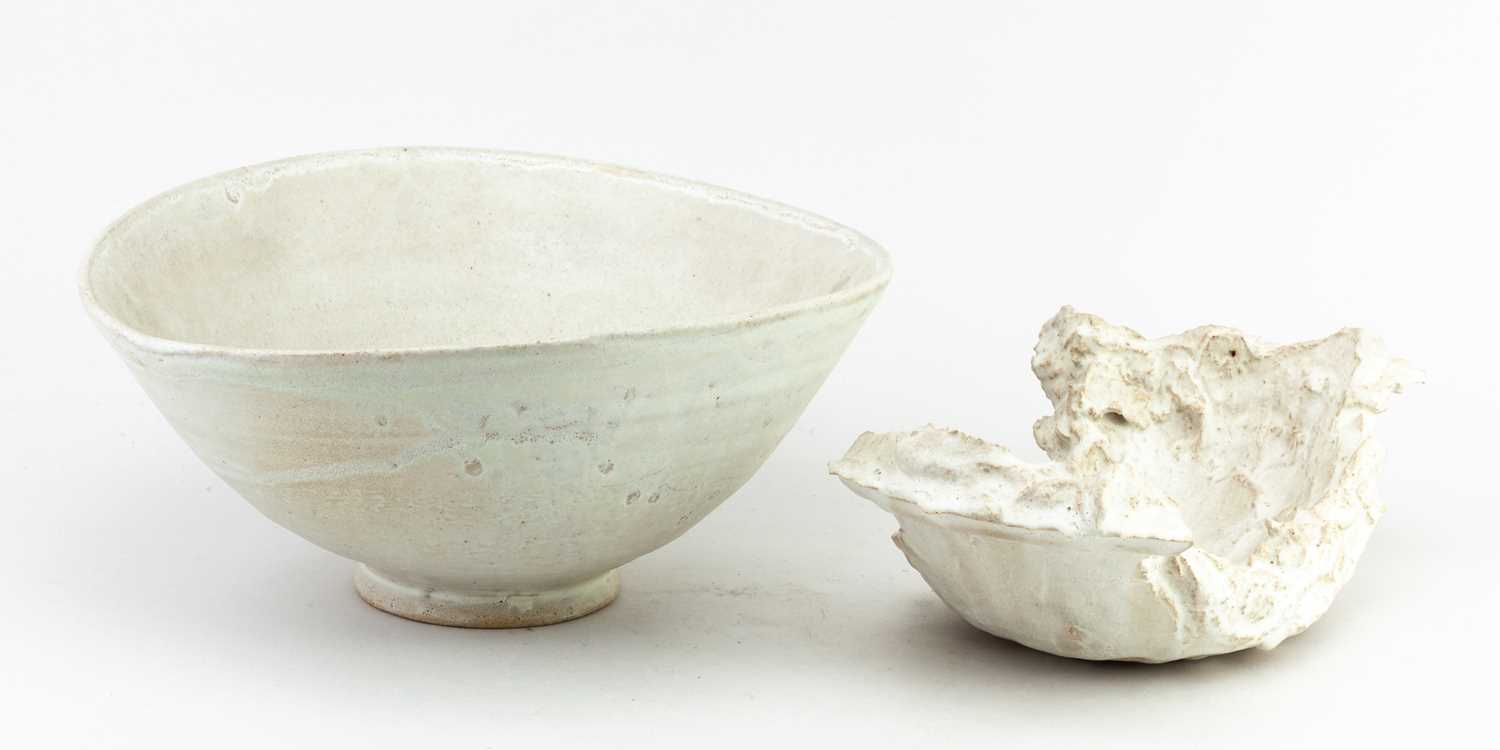 Lot 168 - GARY WOOD (1955-2023); an oval stoneware bowl...