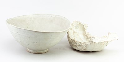 Lot 168 - GARY WOOD (1955-2023); an oval stoneware bowl...