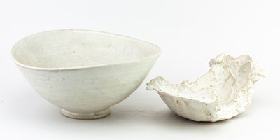 Lot 168 - GARY WOOD (1955-2023); an oval stoneware bowl...