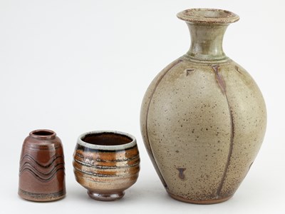 Lot 218 - JOHN JELFS (born 1946); a lobed stoneware...