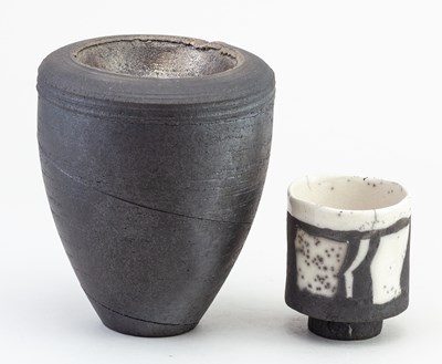 Lot 144 - DAVID HOWARD JONES (born 1953); a raku vessel...