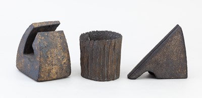 Lot 267 - MARTIN PEARCE; two abstract stoneware...