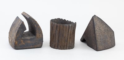 Lot 267 - MARTIN PEARCE; two abstract stoneware...