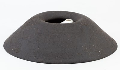 Lot 38 - ALISON REES; a grogged black stoneware casing...