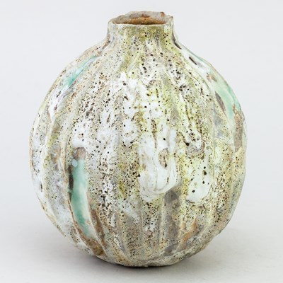 Lot 11 - AKI MORIUCHI (born 1947); a stoneware seed pod...