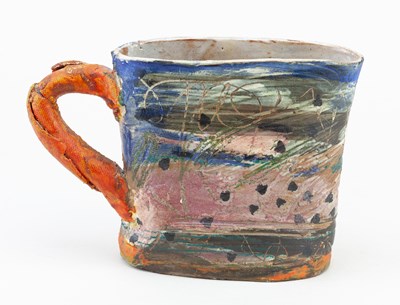 Lot 71 - CAROLINE CHEVALIER; a stoneware jug form...