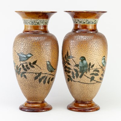 Lot 442 - FLORENCE BARLOW for DOULTON LAMBETH; a pair of...