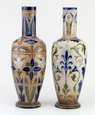 Lot 447 - BAILEY, FULHAM; two similar stoneware vases...