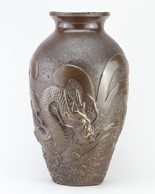 Lot 448 - BRETBY; a large stoneware vase, relief...