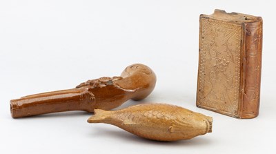 Lot 473 - Three early 19th century novelty salt glazed...