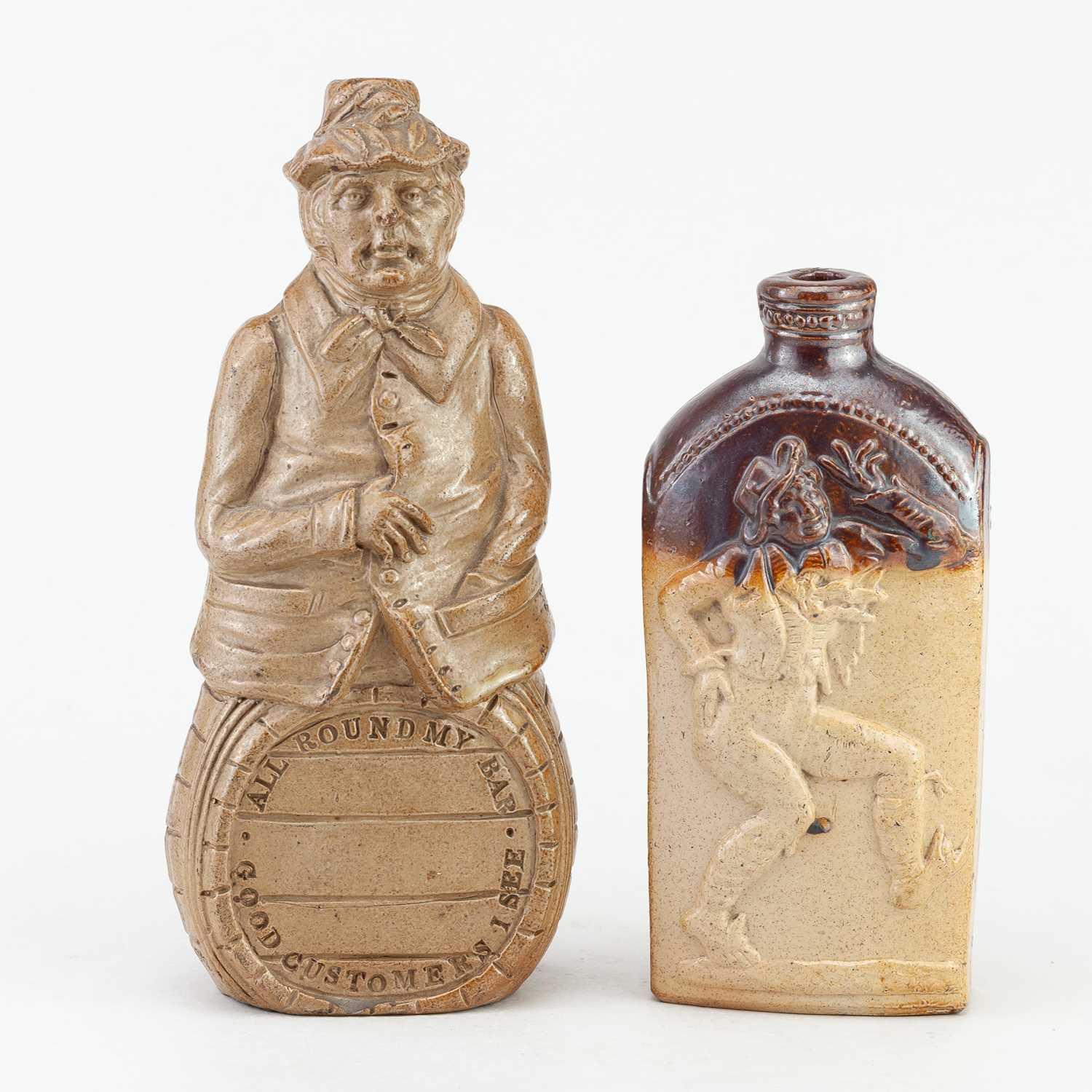 Lot 477 - A 19th century salt glazed Reform flask,...