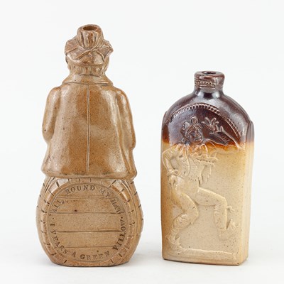 Lot 477 - A 19th century salt glazed Reform flask,...