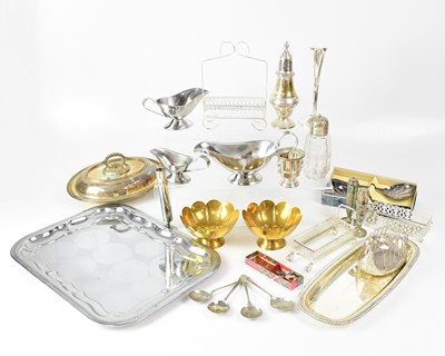 Lot 850 - A quantity of cased and loose silver plated...