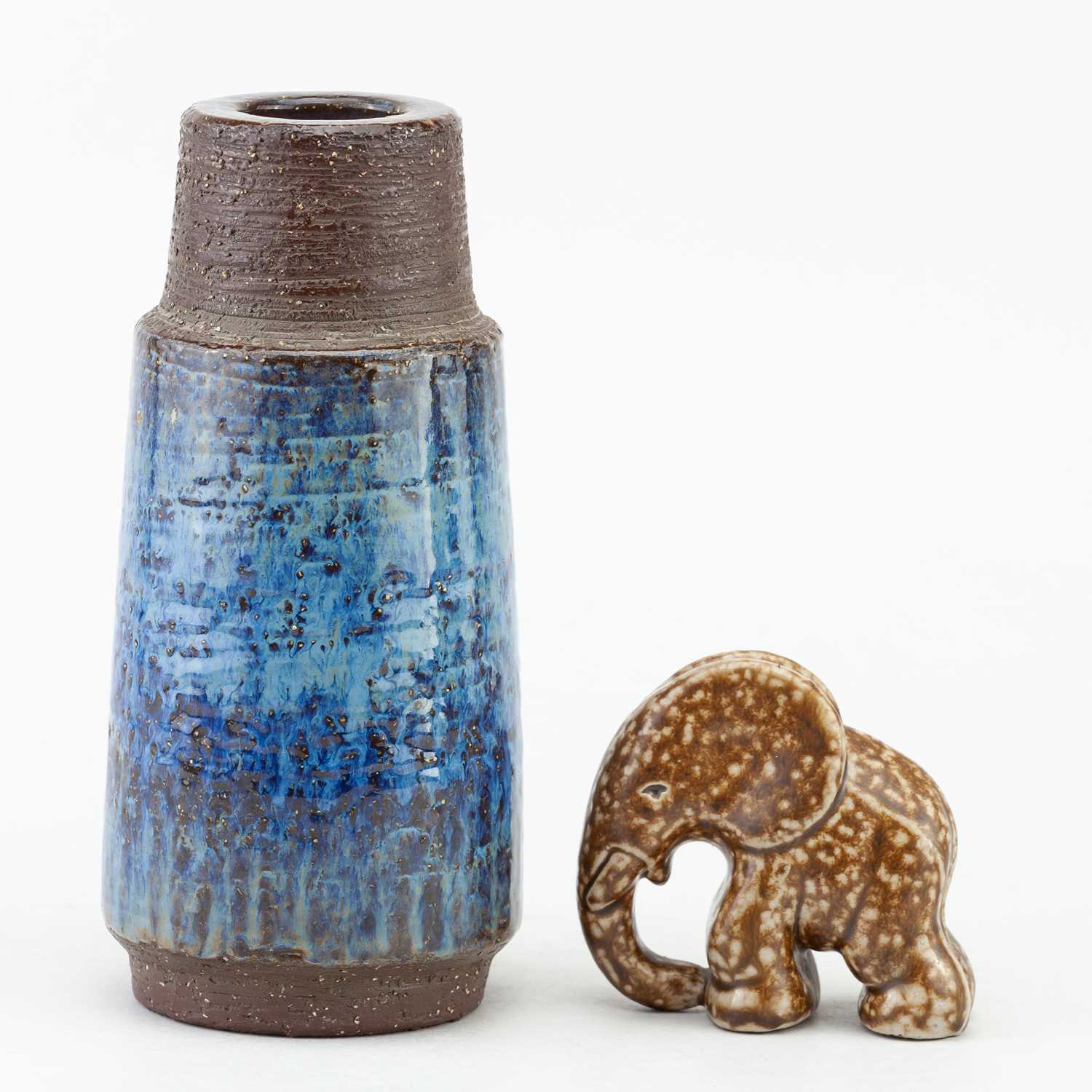 Lot 451 - BORNHOLM; a Danish art pottery vase partially...