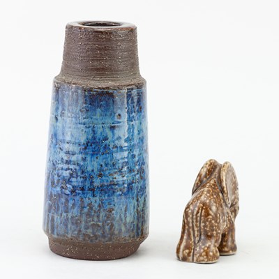 Lot 451 - BORNHOLM; a Danish art pottery vase partially...