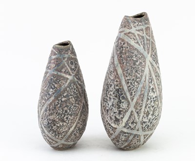 Lot 41 - ANDREW DAVIDSON; a flattened stoneware vase...