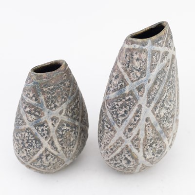 Lot 41 - ANDREW DAVIDSON; a flattened stoneware vase...