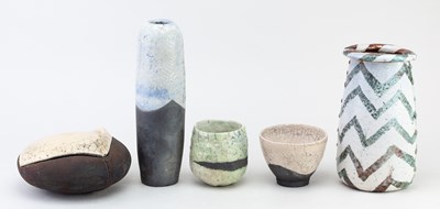 Lot 421 - A group of raku studio ceramics by different...