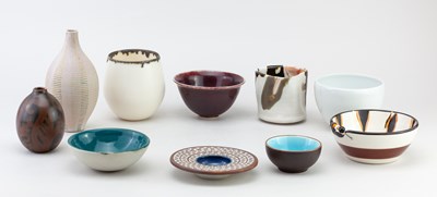 Lot 417 - A collection of porcelain studio ceramics by...