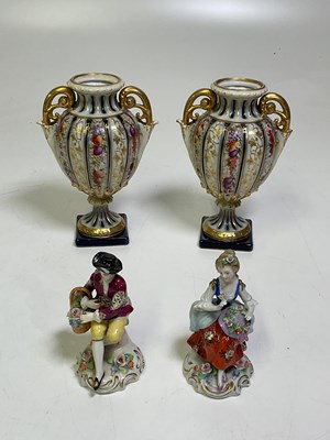 Lot 220 - A pair of Continental porcelain vases...