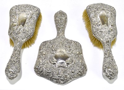 Lot 2479 - An Edwardian hallmarked silver three piece...