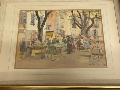 Lot 330 - DORIS MCCOWEN; watercolour, French market...