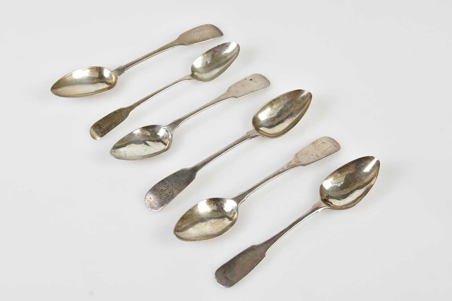 Lot 2488 - Six 19th century Dublin hallmarked silver...