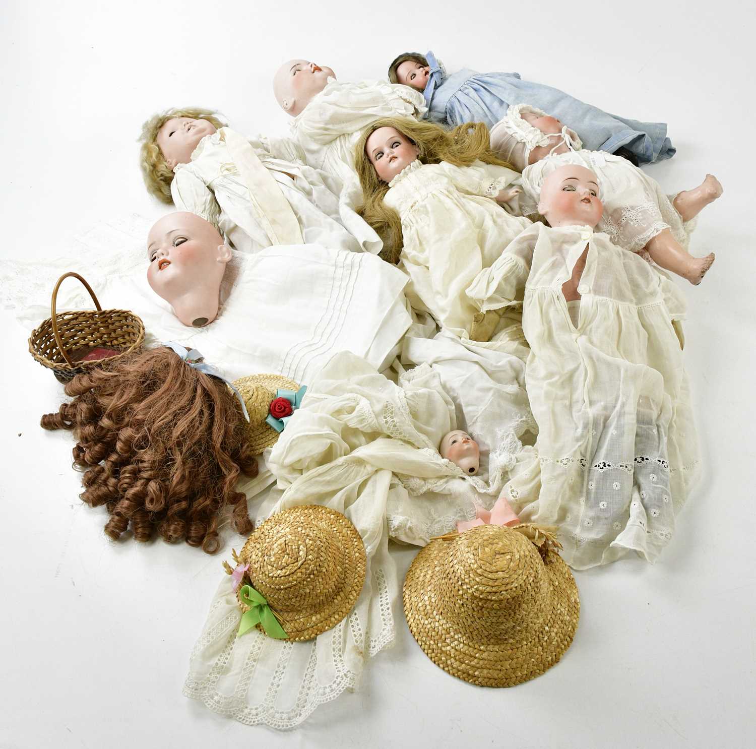Lot 4375 - ARMAND MARSEILLES; two bisque headed dolls...