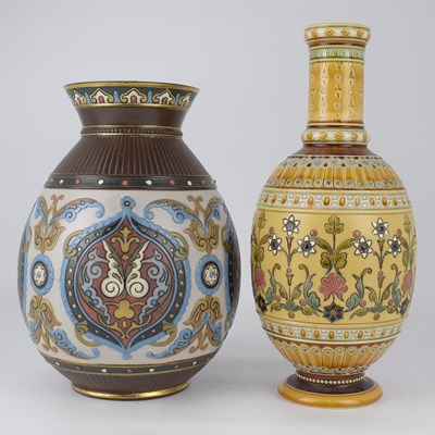 Lot 503 - METTLACH; two late 19th century German art...