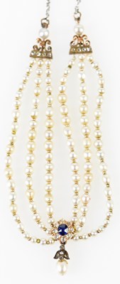 Lot 326 - An Edwardian yellow and white metal seed pearl...