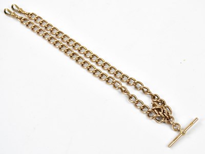 Lot 327 - A 9ct rose gold Albert chain, approx 61g.