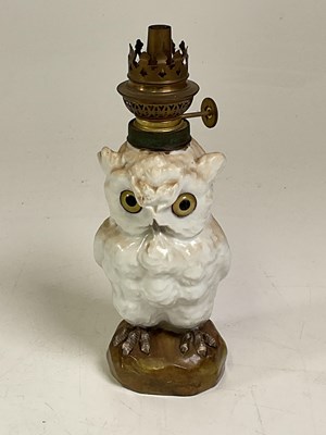 Lot 522 - ATTRIBUTED TO MOORE BROTHERS; an oil lamp in...