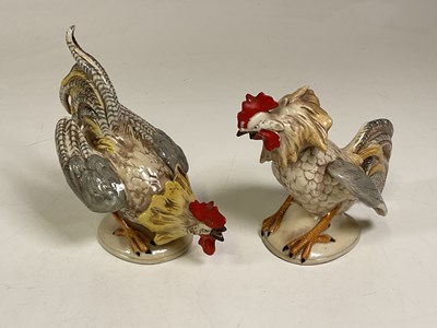 Lot 188 - A pair of Continental ceramic cockerels,...