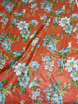 Lot 113 - TEXTILES; a partial roll of vintage fabric,...