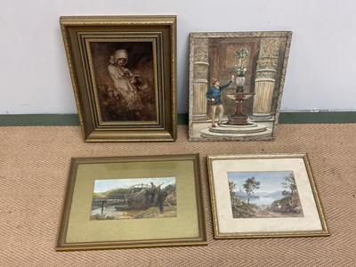 Lot 320 - Four framed paintings, comprising example by...