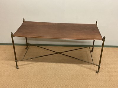 Lot 629 - A brass framed coffee table with top. 45cm...