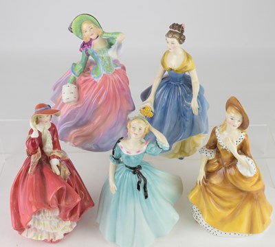 Lot 617 - ROYAL DOULTON; five figurines comprising...