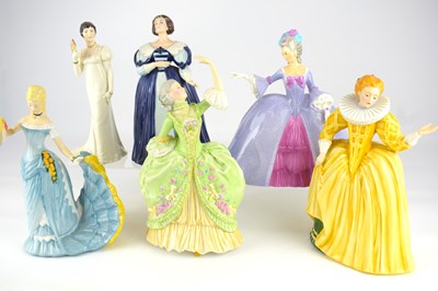 Lot 578 - FRANKLIN PORCELAIN; six Museum of Costume hand...